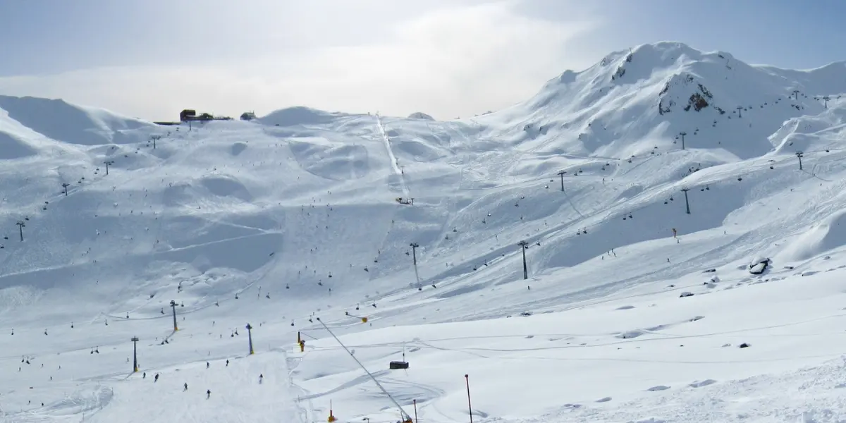 Wide open ski slopes above Ischgl